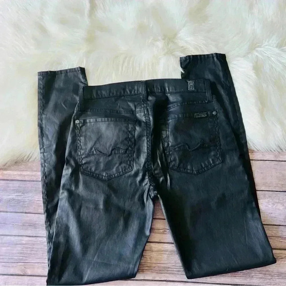 7 For All Mankind Coated High Waisted Jeans Gwenevere 27 - Picture 6 of 9